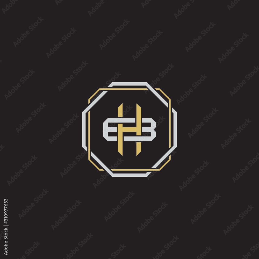 Obraz premium Initial letter overlapping interlock logo monogram line art style