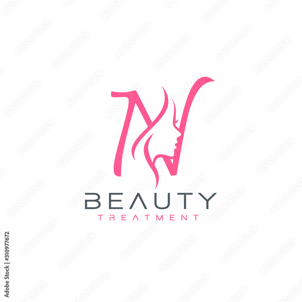 Letter N beauty Face Logo Design Vector Icon Letter N beauty Face Logo Design Vector Icon