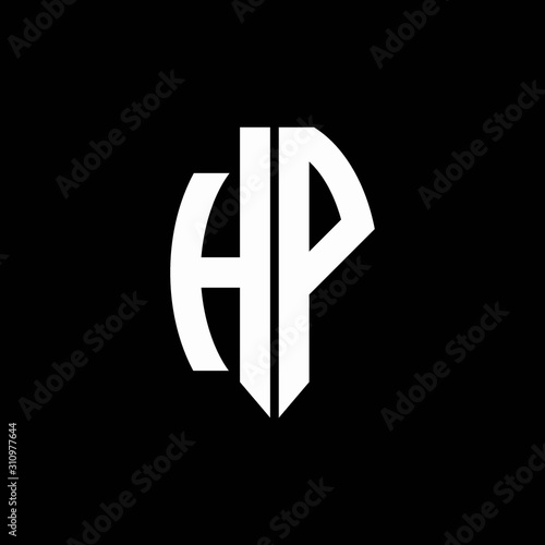 HP logo monogram designs template isolated on black background
