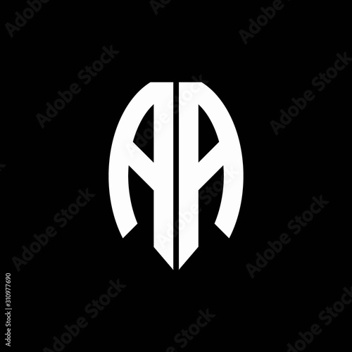 AA logo monogram designs template isolated on black background