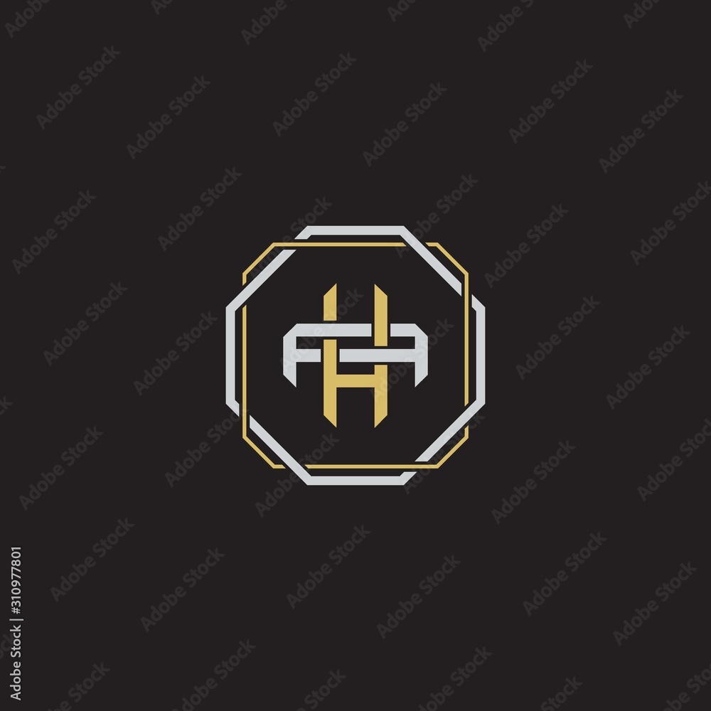 Obraz premium Initial letter overlapping interlock logo monogram line art style