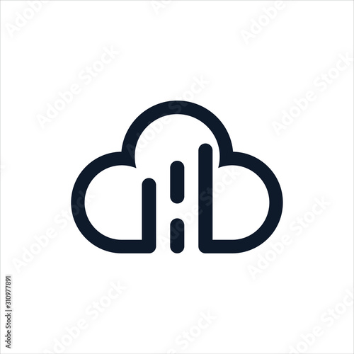 initials H and cloud logo