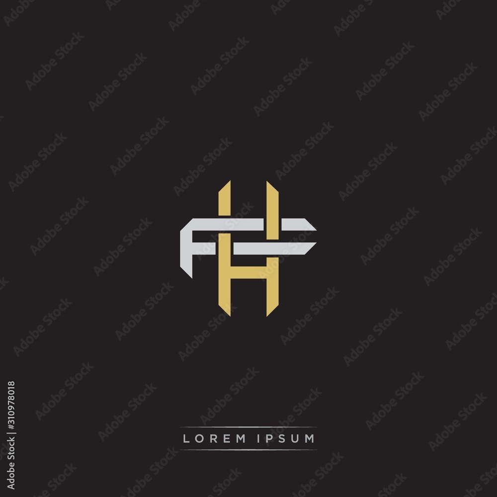 Initial letter overlapping interlock logo monogram line art style Initial letter overlapping interlock logo monogram line art style