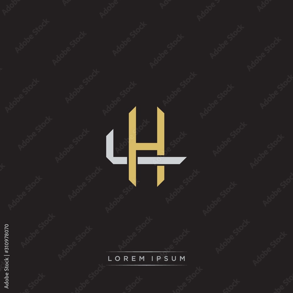 Fototapeta premium Initial letter overlapping interlock logo monogram line art style