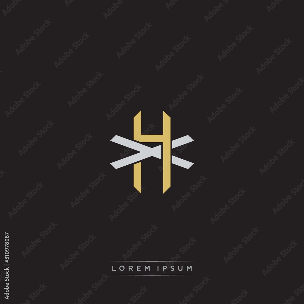 Obraz premium Initial letter overlapping interlock logo monogram line art style