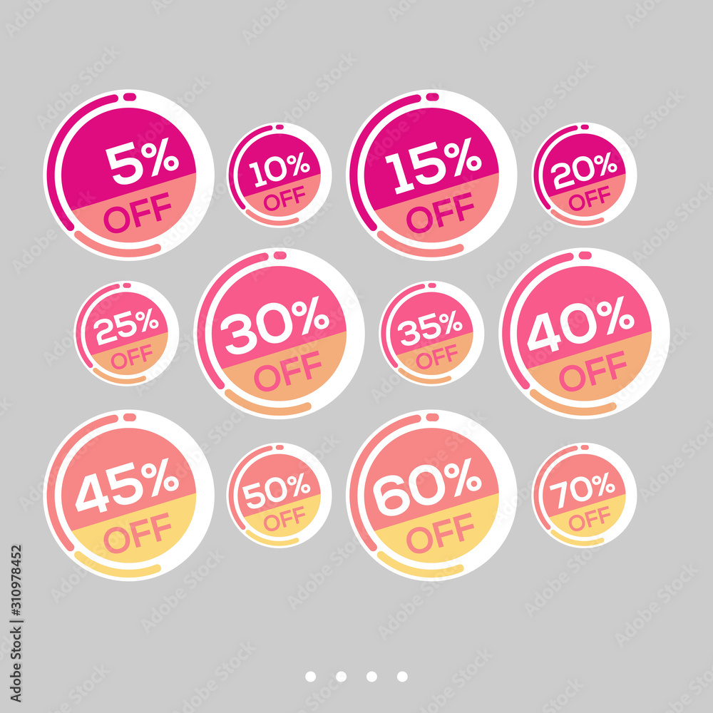 Set of sale stickers. Colorful abstract design. Set of sale stickers. Colorful abstract design.