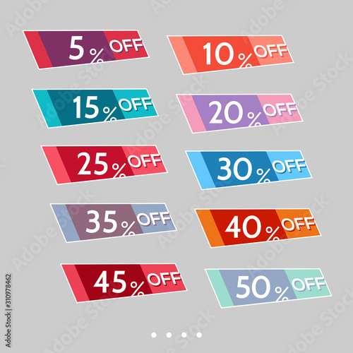 Set of sale stickers. Colorful abstract design.