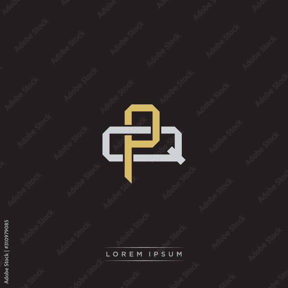 Obraz premium Initial letter overlapping interlock logo monogram line art style