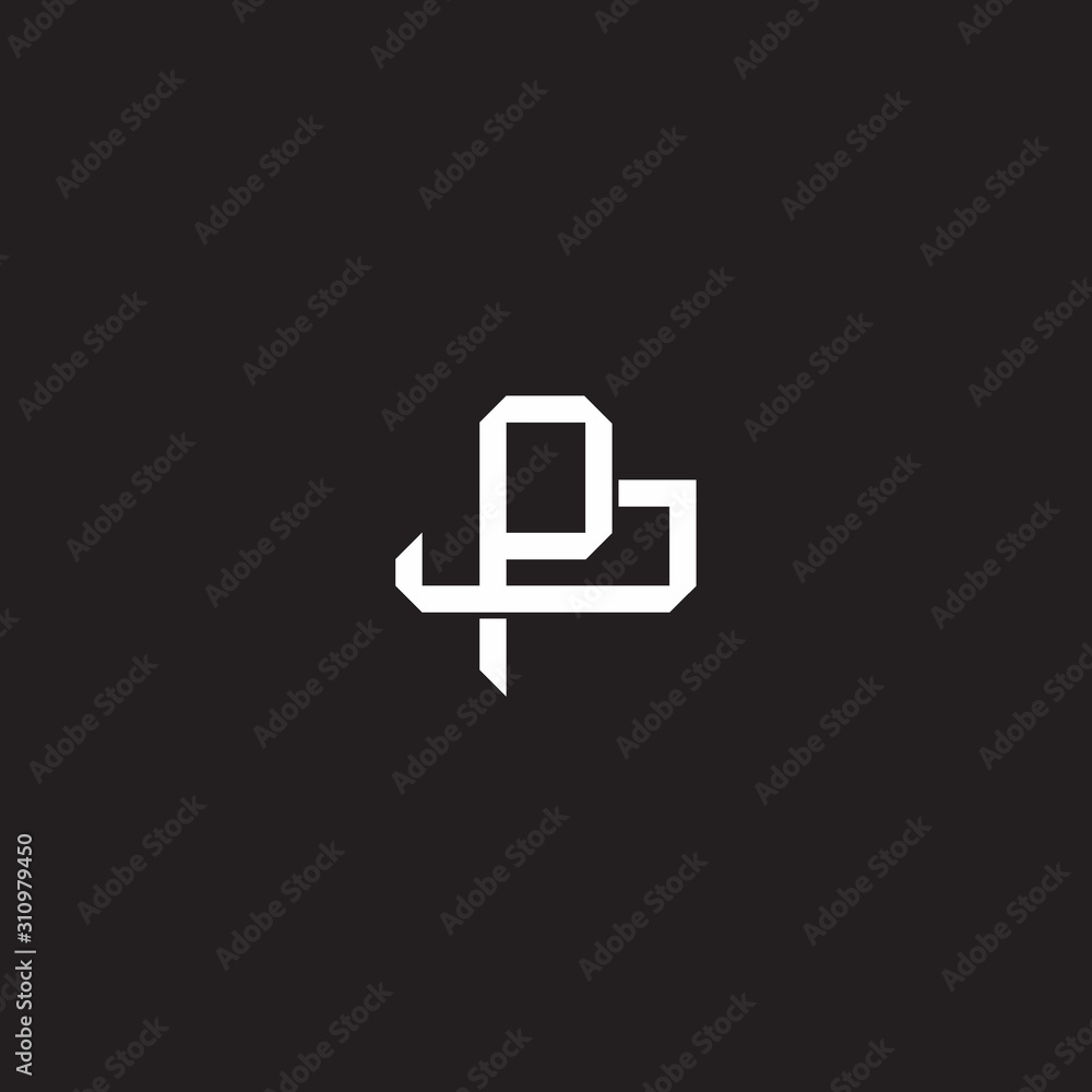 Fototapeta premium Initial letter overlapping interlock logo monogram line art style