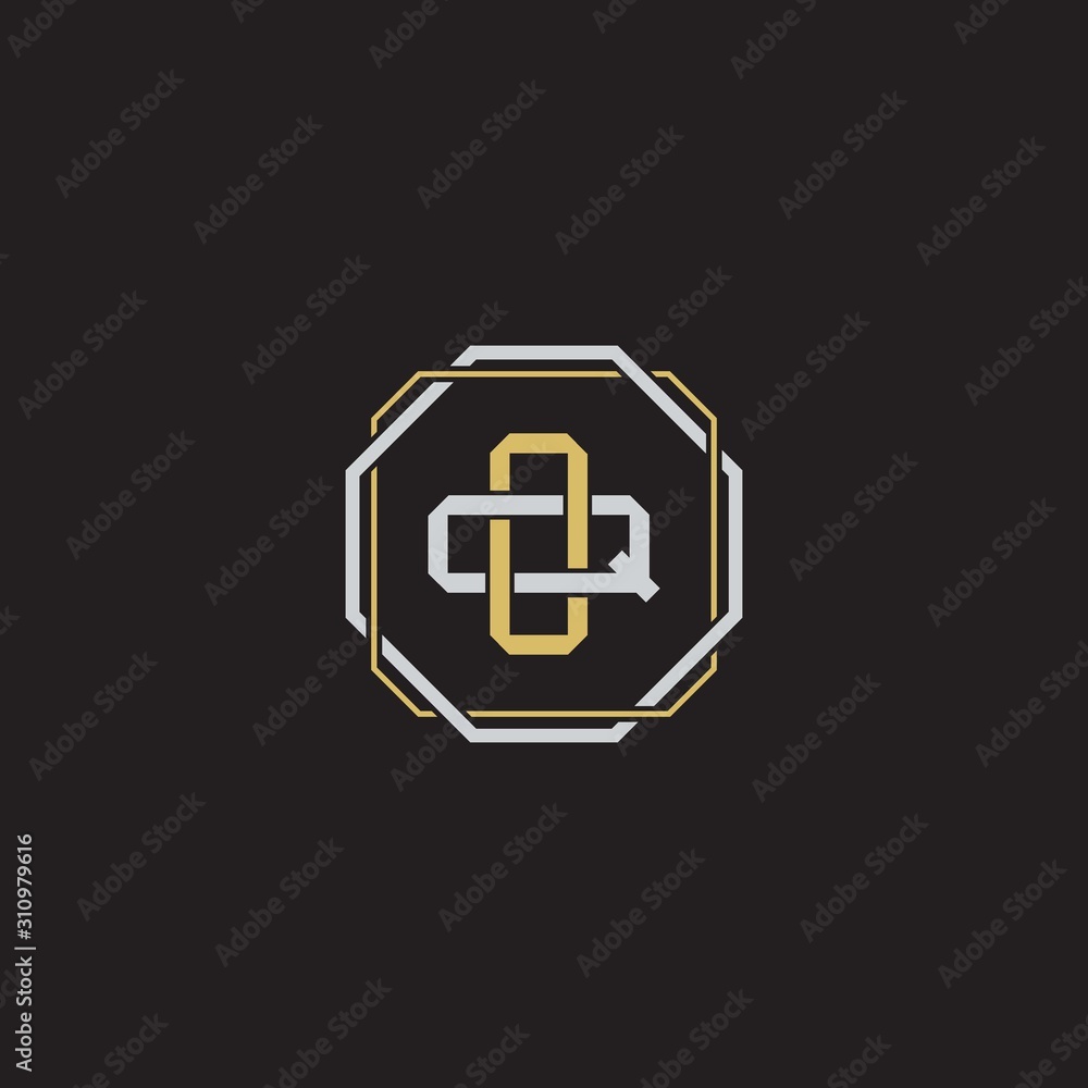 Obraz premium Initial letter overlapping interlock logo monogram line art style