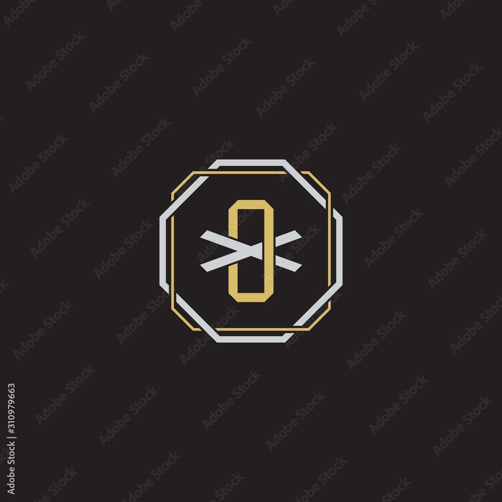 Obraz premium Initial letter overlapping interlock logo monogram line art style