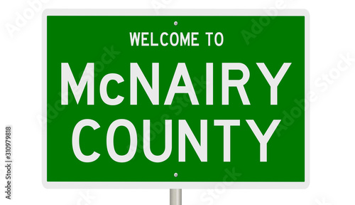 Rendering of a green 3d highway sign for McNairy County photo