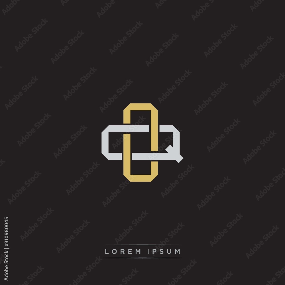 Initial letter overlapping interlock logo monogram line art style Initial letter overlapping interlock logo monogram line art style