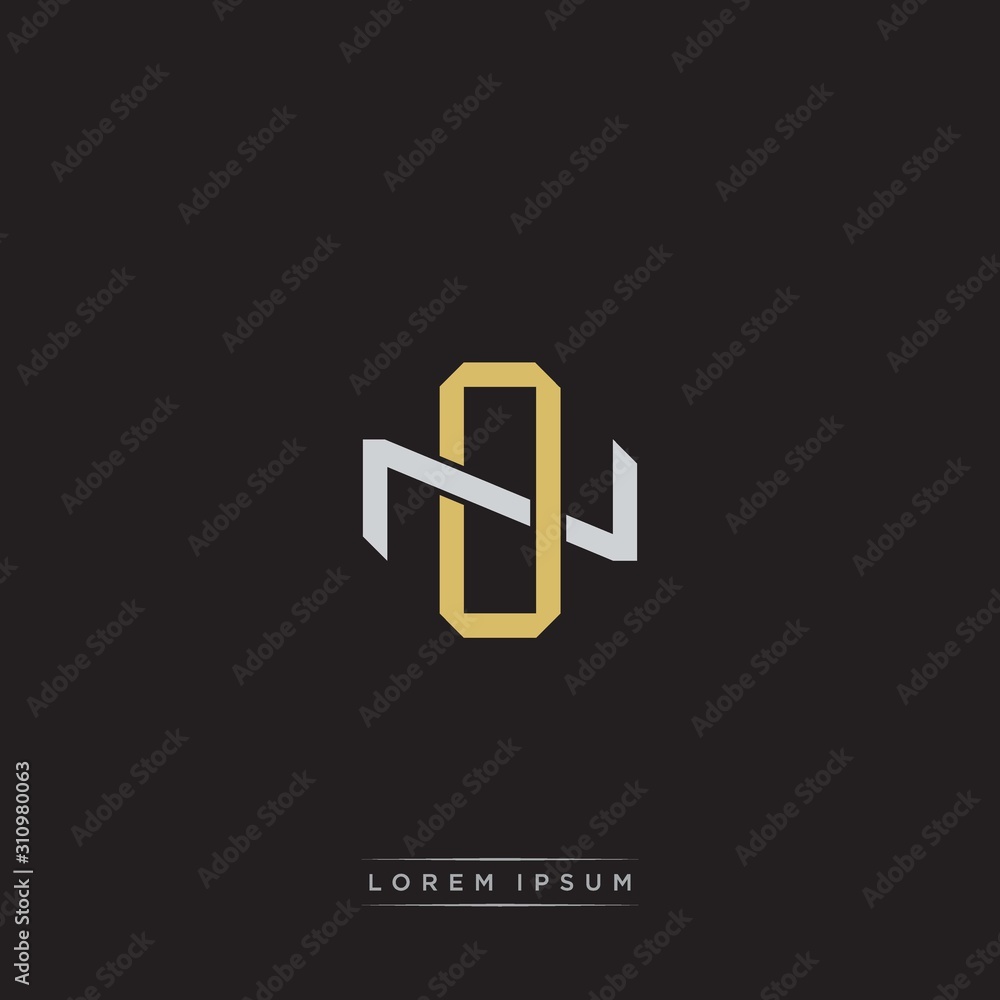 Initial letter overlapping interlock logo monogram line art style