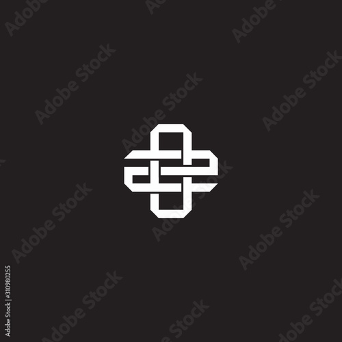 Initial letter overlapping interlock logo monogram line art style