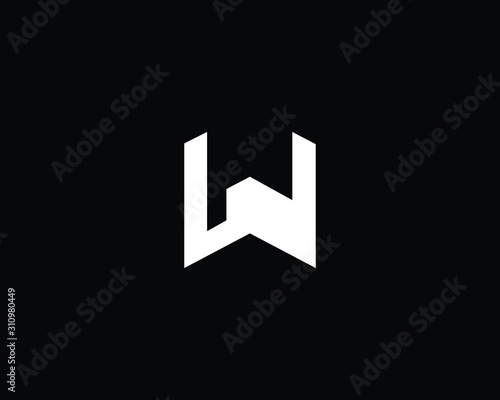 Creative and Minimalist Letter WD Logo Design Icon, Editable in Vector Format in Black and White Color 