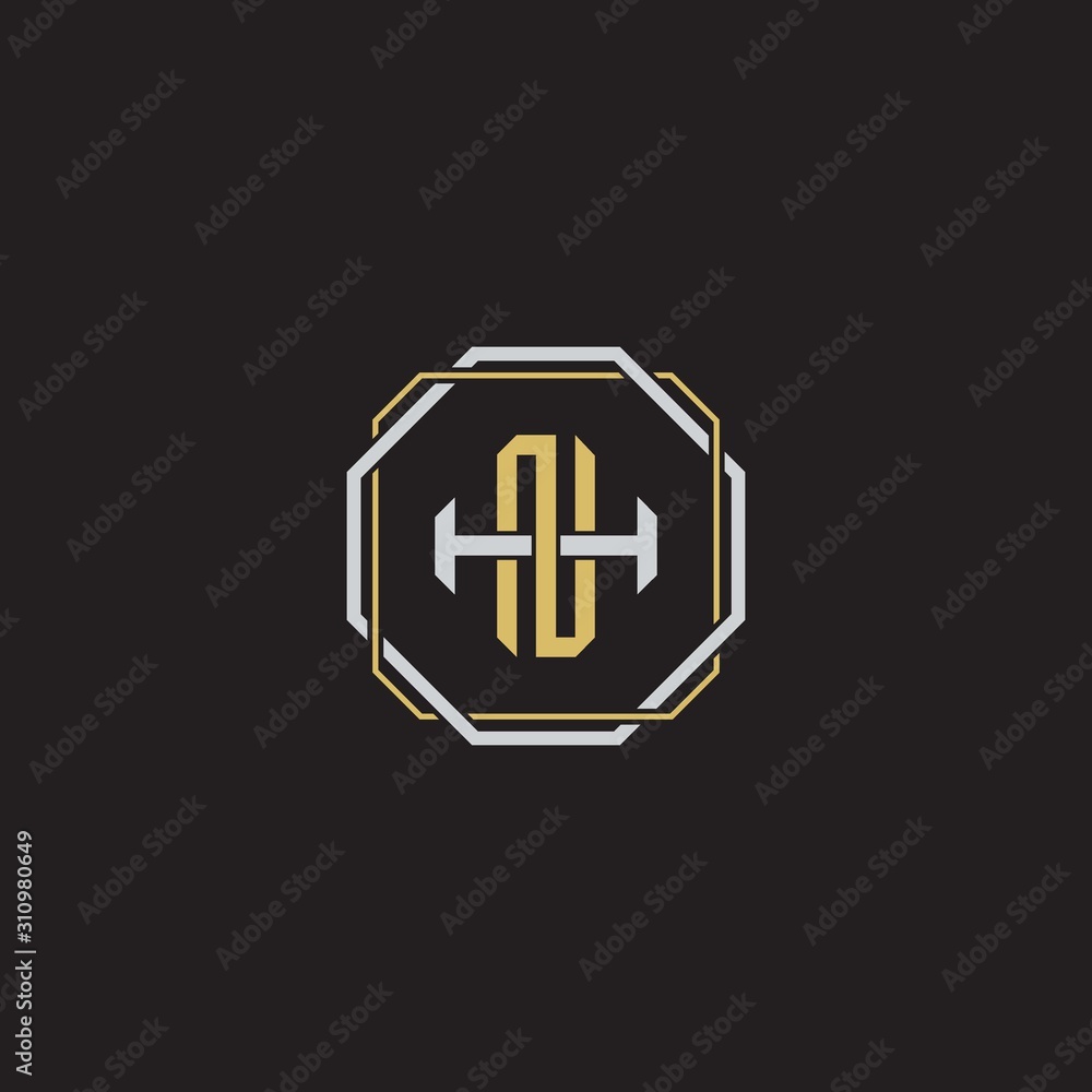 Initial letter overlapping interlock logo monogram line art style Initial letter overlapping interlock logo monogram line art style