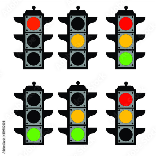 collection of traffic light icons. illustration vector