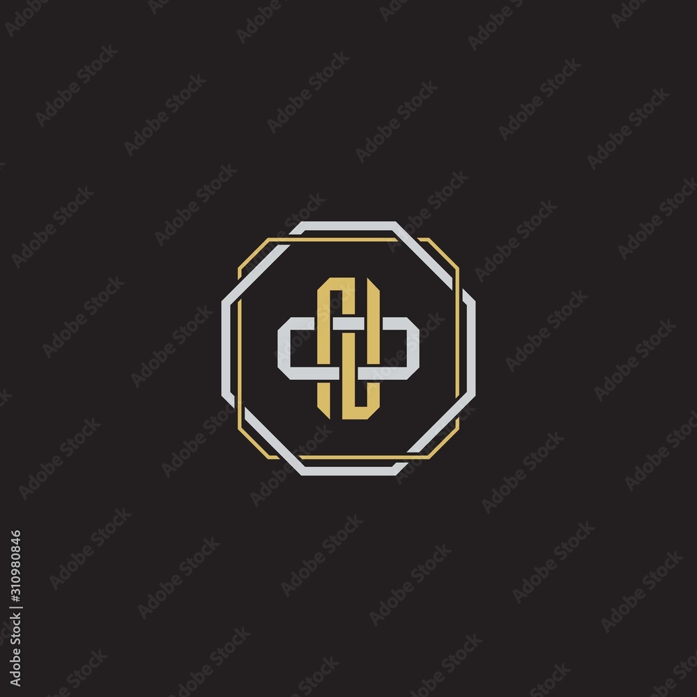 Initial letter overlapping interlock logo monogram line art style Initial letter overlapping interlock logo monogram line art style
