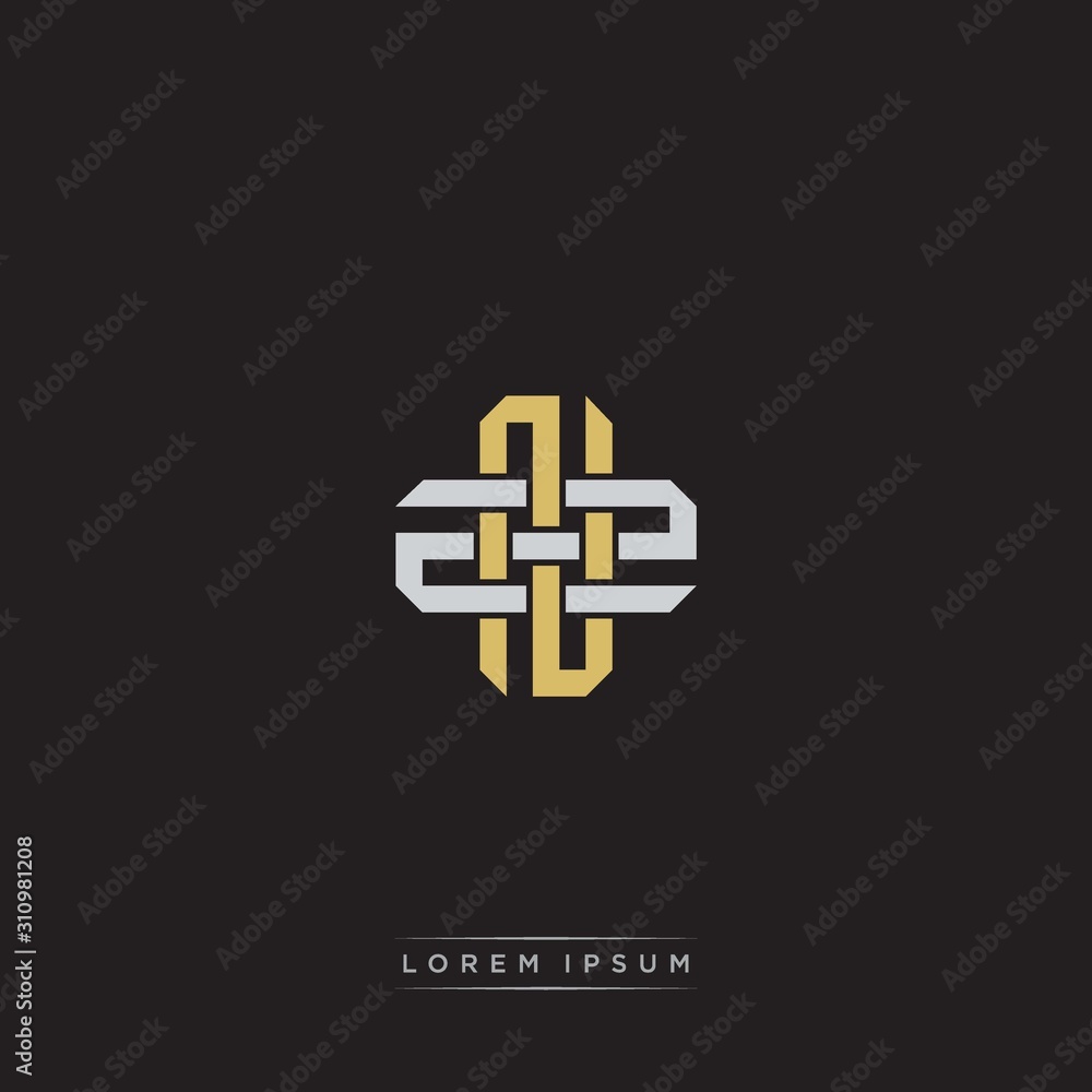 Initial letter overlapping interlock logo monogram line art style Initial letter overlapping interlock logo monogram line art style