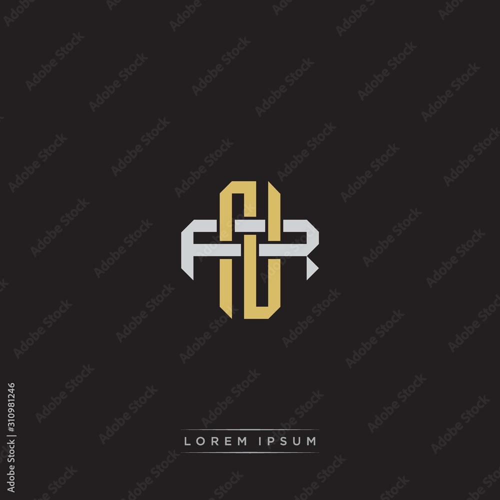 Fototapeta premium Initial letter overlapping interlock logo monogram line art style