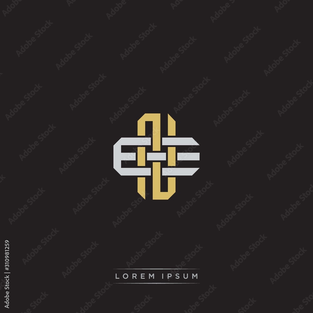 Initial letter overlapping interlock logo monogram line art style Initial letter overlapping interlock logo monogram line art style