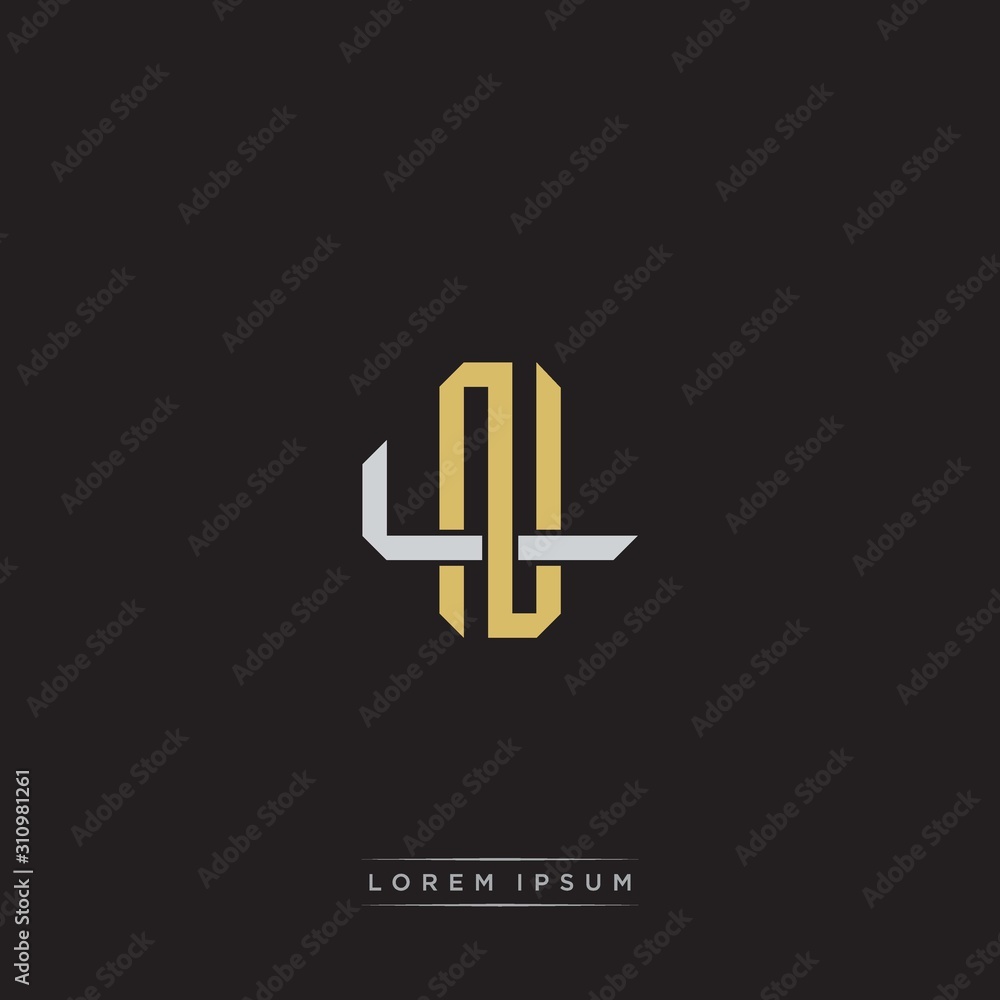 Obraz premium Initial letter overlapping interlock logo monogram line art style