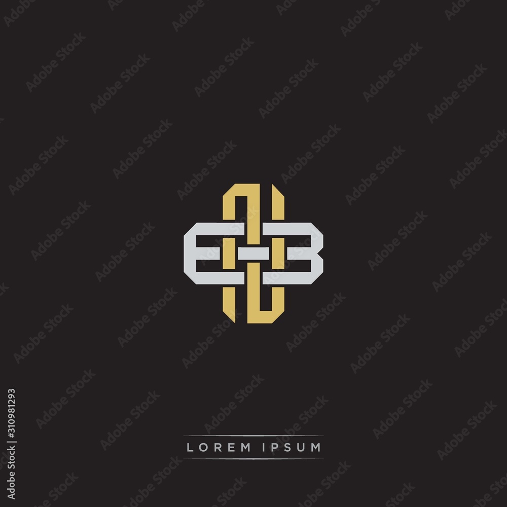 Initial letter overlapping interlock logo monogram line art style Initial letter overlapping interlock logo monogram line art style