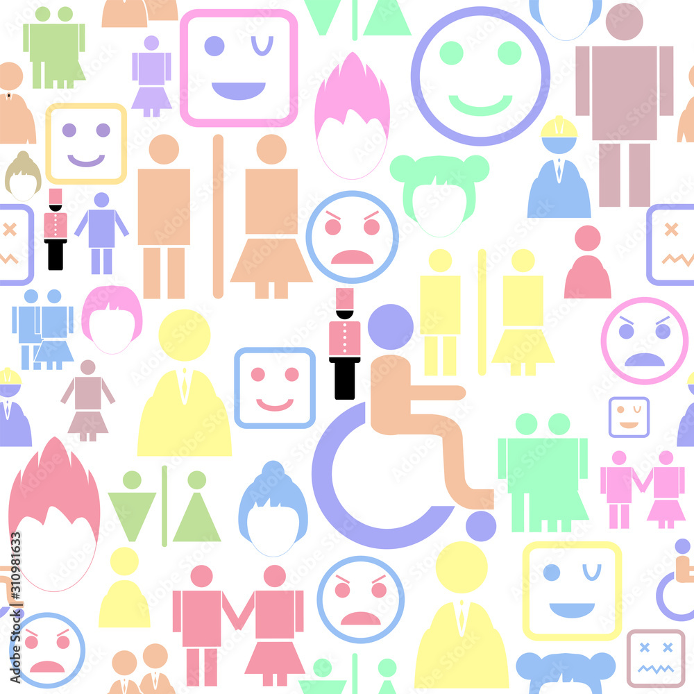person seamless pattern background icon.