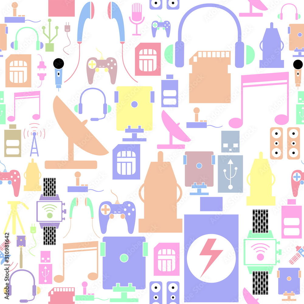 phone accessories seamless pattern background icon. phone accessories seamless pattern background icon.