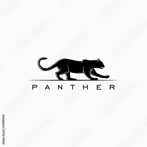 black panther logo design inspiration . panther luxury logo template 
