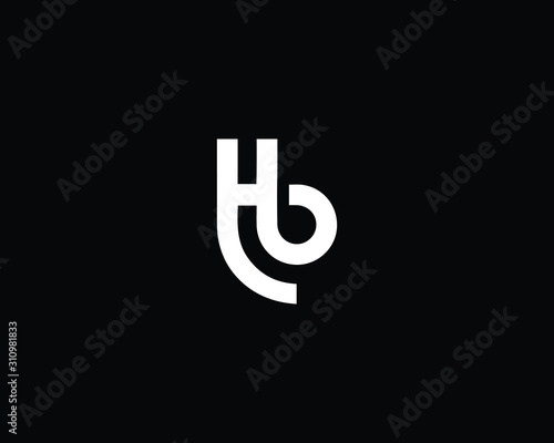 Creative and Minimalist Letter HB Logo Design Icon, Editable in Vector Format in Black and White Color	