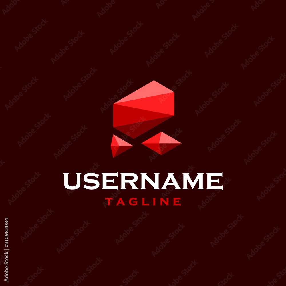 Red stone logo design Royalty Free Vector Image