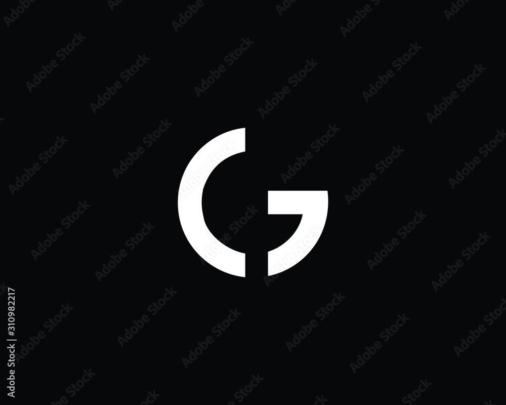 Creative and Minimalist Letter CG Logo Design Icon, Editable in Vector Format in Black and White Color Creative and Minimalist Letter CG Logo Design Icon, Editable in Vector Format in Black and White Color