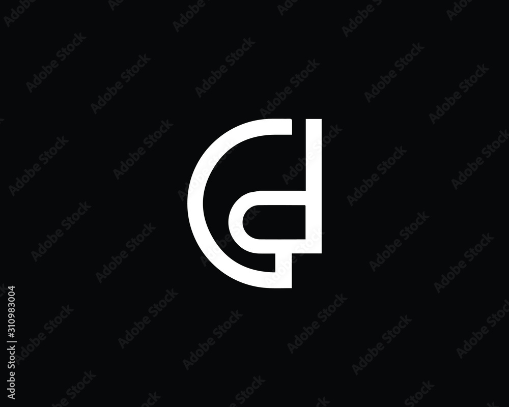 Creative and Minimalist Letter CD GD Logo Design Icon, Editable in Vector Format in Black and White Color Creative and Minimalist Letter CD GD Logo Design Icon, Editable in Vector Format in Black and White Color
