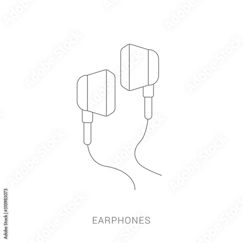 Headphones with sound wave icon isolated