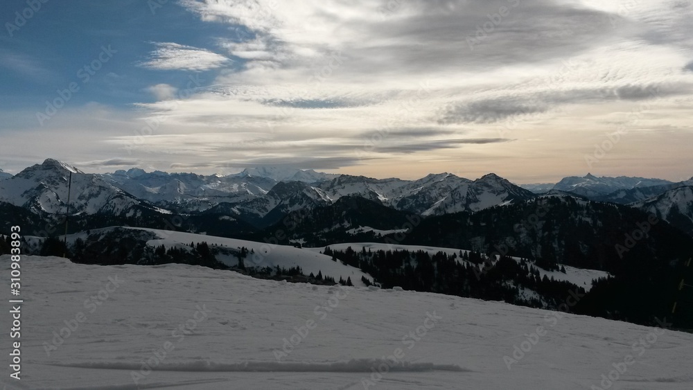 winter landscape with mountains and clouds winter landscape with mountains and clouds