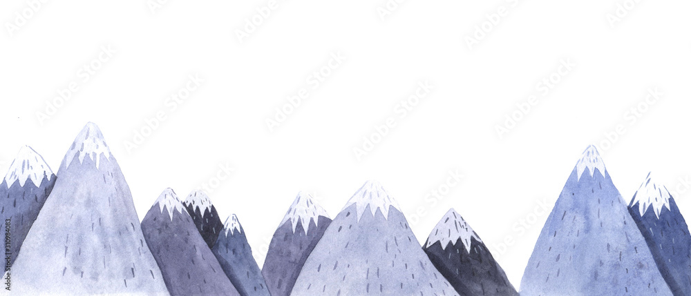 Obraz Akwarela ręcznie malowana góra