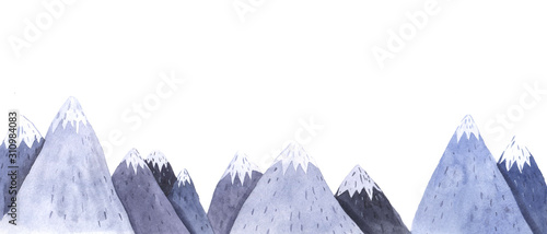 Obraz na płótnie Akwarela ręcznie malowana góra