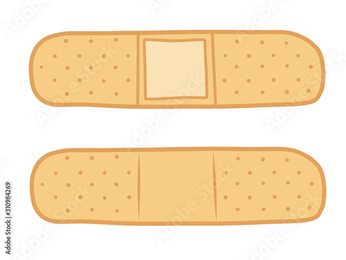 Hand drawn cartoon plaster isolated on white background. Vector illustration