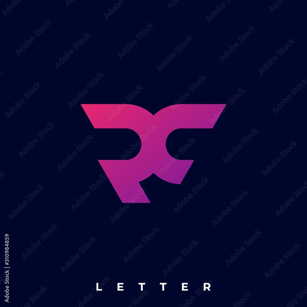 Obraz premium Abstract Letter Illustration Vector Template