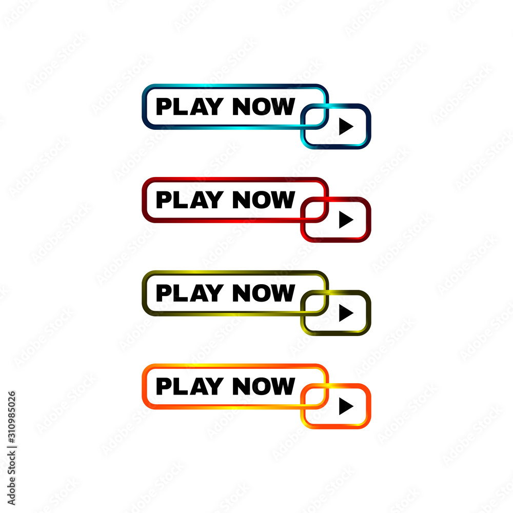 play now button four colored editable call to action buttons vector illustrations play now button four colored editable call to action buttons vector illustrations