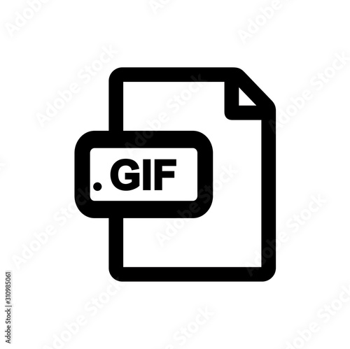 Black GIF file document icon. Download gif button icon isolated. GIF file symbol