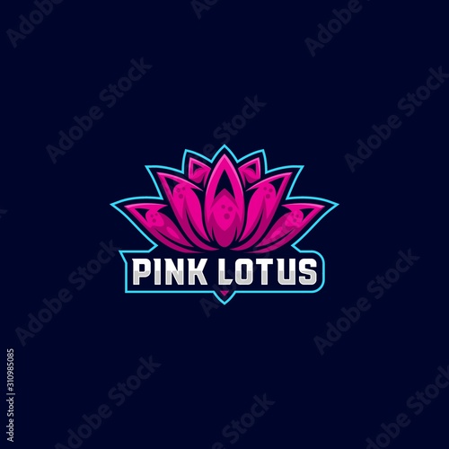 Pink Lotus Illustration Vector Template