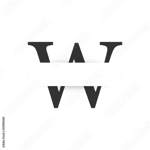 vector paper cut initial letter w logo design template