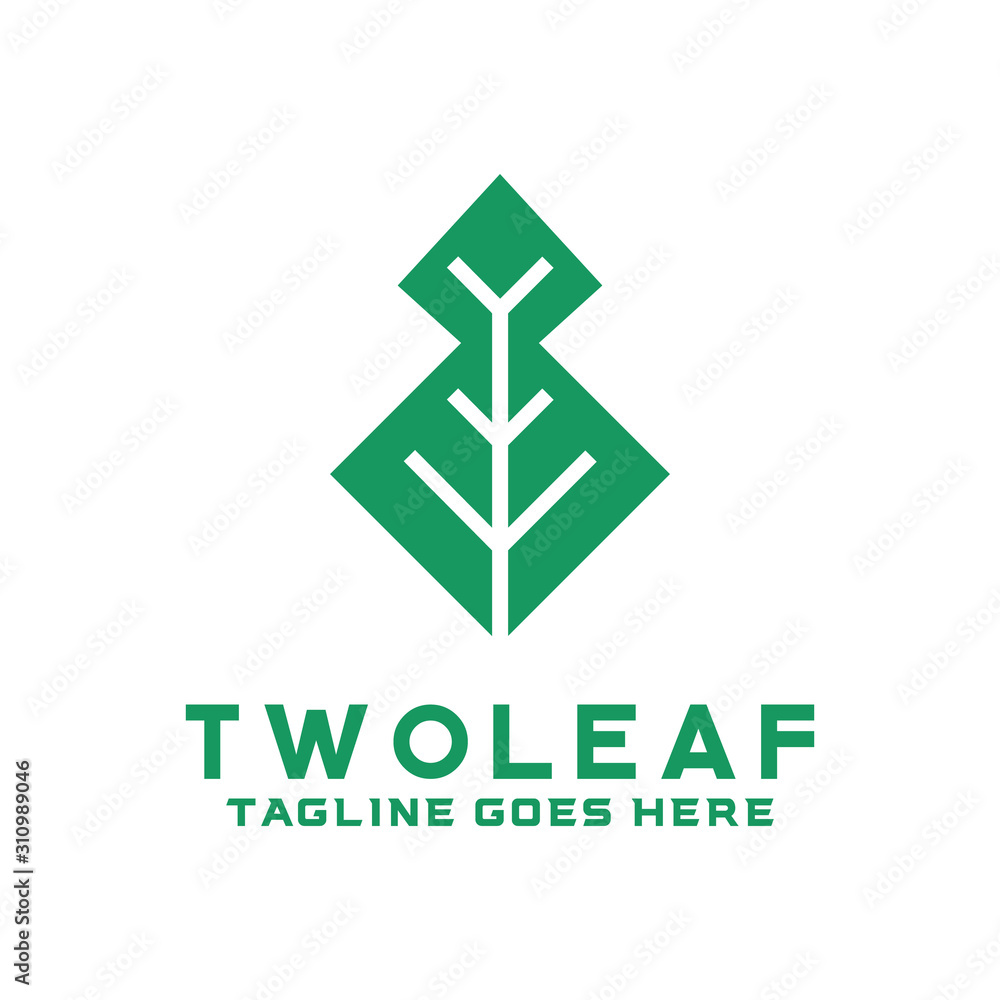 Geometric Leaf Logo Design For Business And Company Geometric Leaf Logo Design For Business And Company