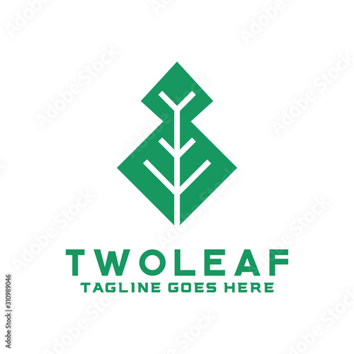 Geometric Leaf Logo Design For Business And Company