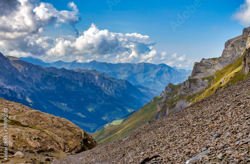 landscape with mountains and blue sky