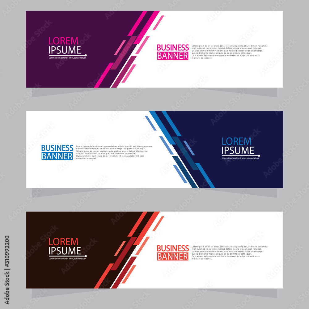 Naklejka premium Vector abstract design web banner template. Web Design Elements - Header Design. Abstract geometric web banner template on grey background.Modern banner.