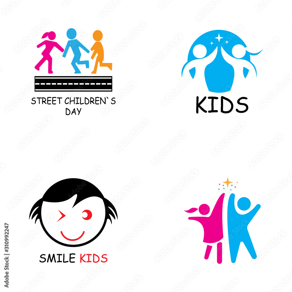 KIDS LOGO CONCEPT VECTOR TEMPLATE KIDS LOGO CONCEPT VECTOR TEMPLATE